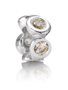 2 Authentic Pandora Champagne Lights Spacer Charms